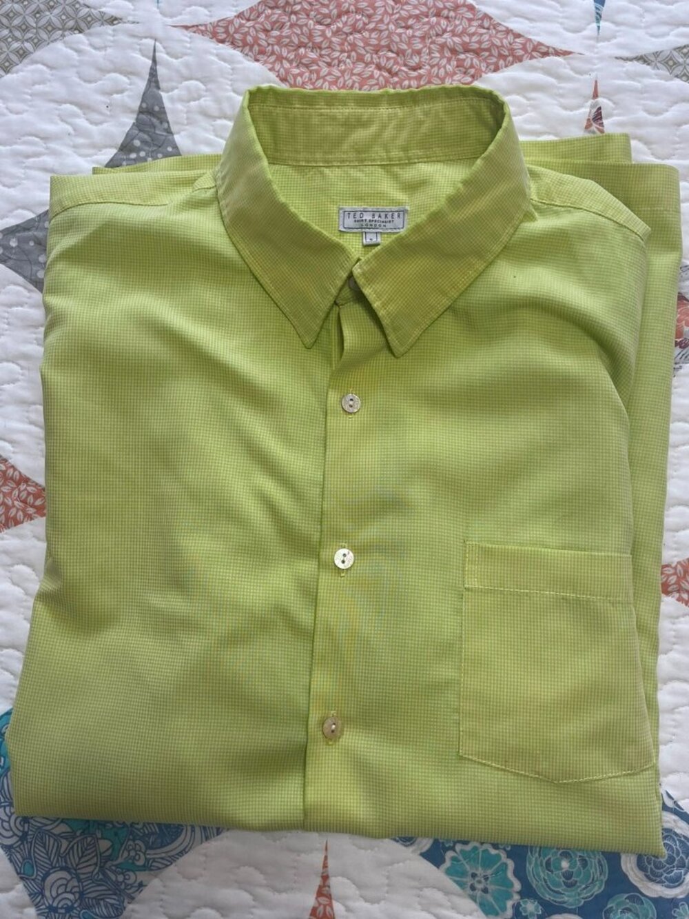 Ted Baker Casual short sleeve shirt green Size 5 ( Large)